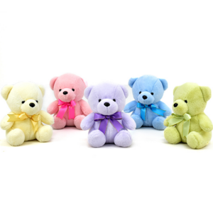 Promotional Gifts Wholesale Mini Teddy Bear With Ribbon Push Toys Colorful Custom Logo Stuffed Soft Plush Small Bear Keychain