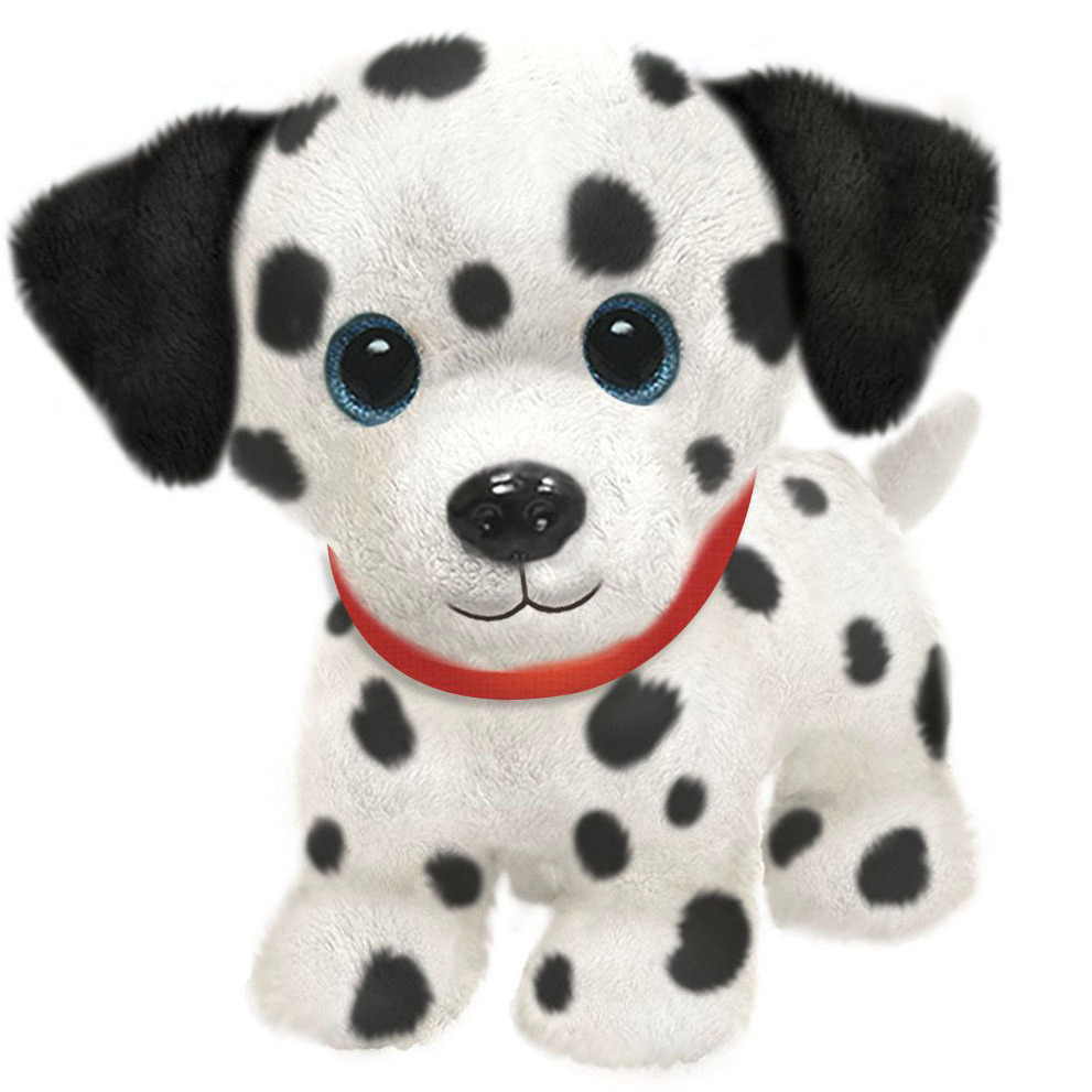 25 cm Wholesale Sitting Stuffed Animal Puppy Dog Black And White Stuffed Custom Plush Spotted Dalmatian Dog