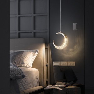 bedside chandelier bedroom romantic post-modern simple creative personality long line single head small chandelier