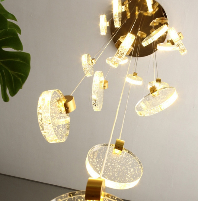 Nordic Creative Personality Fashion Light Luxury Post-Modern Bedroom Hotel Long Chain Chandelier