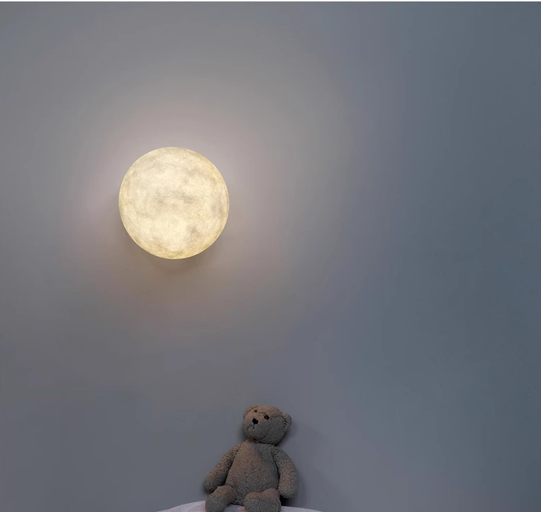 Indoor Lighting Design Bedroom Round led Moon Wall Lamp decor Home led Light