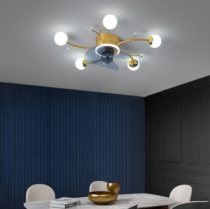 ceiling fan light  dining room bedroom light luxury  Nordic internet celebrity  ceiling mounted electric fan light  new model