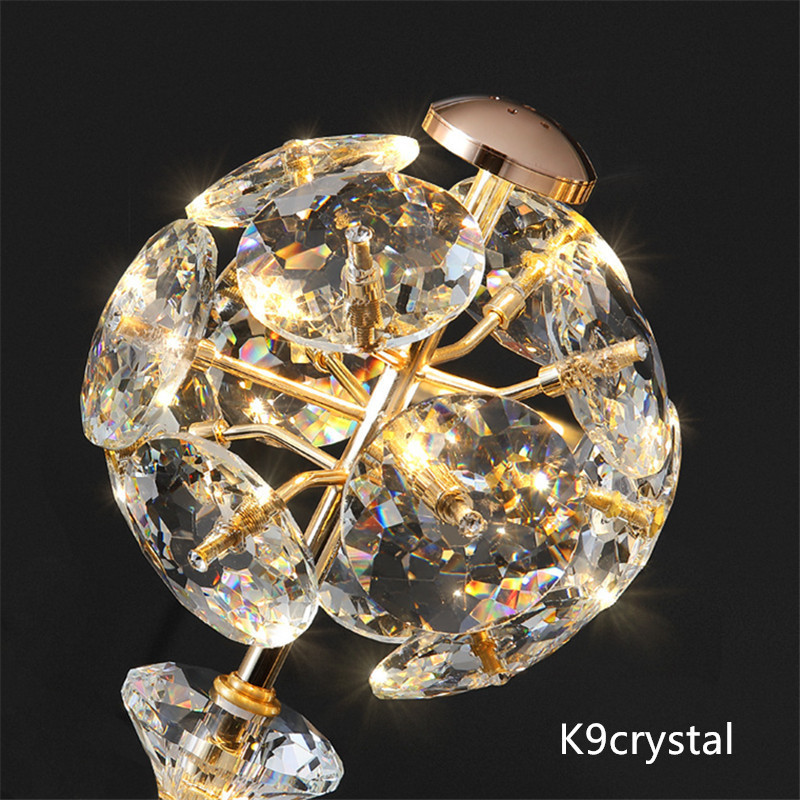 Crystal bedroom wall lamp new style post-modern simple style warm living room aisle bedside wall lamp study hotel lamp