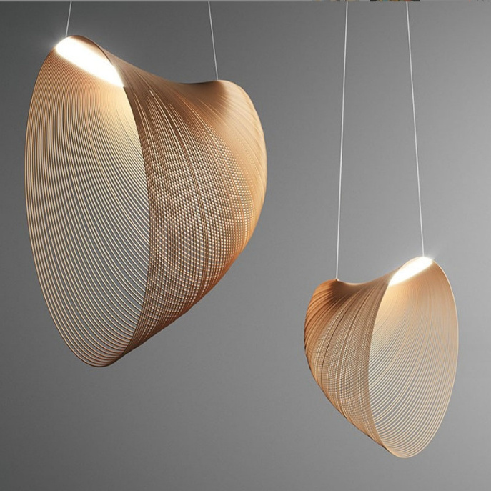 Modern minimalist wood chandelier designer indoor bedroom living room dining room  pendant light