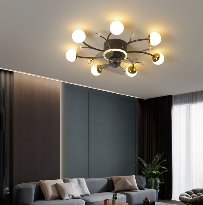 ceiling fan light  dining room bedroom light luxury  Nordic internet celebrity  ceiling mounted electric fan light  new model