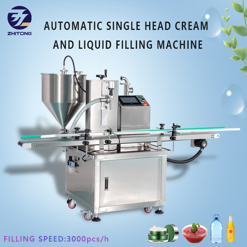 Zhitong High speed single nozzle cream filling machines liquid paste filling capping sealing machine lotion ointment filling lin