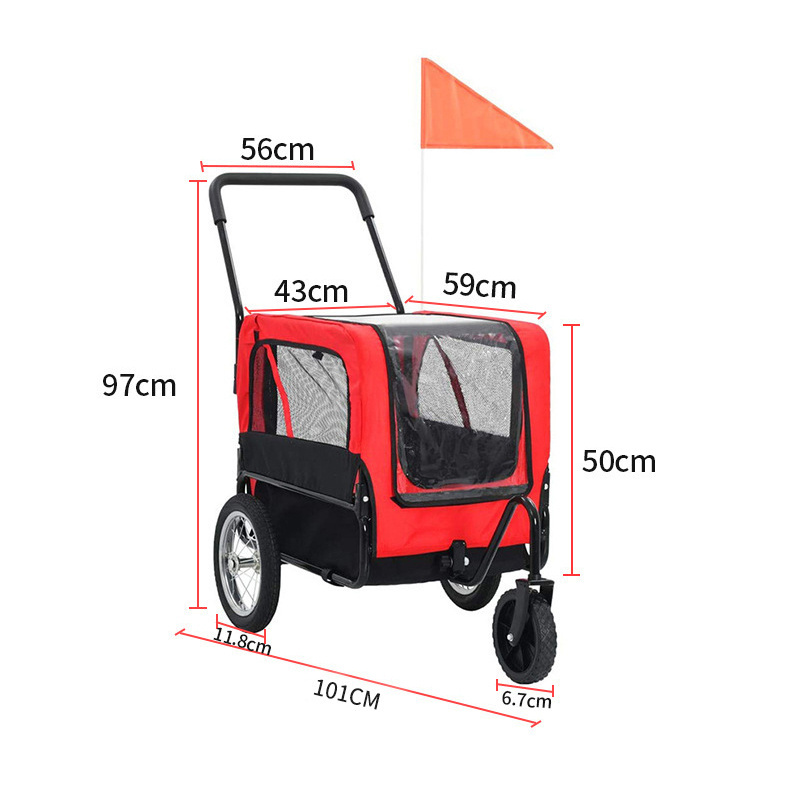 New Large Pet Bicycle Trailer Cat Dog Cart Folding Outdoor Riding Travel Trailer Pet Out Carry Pet Stroller Cat Carrier