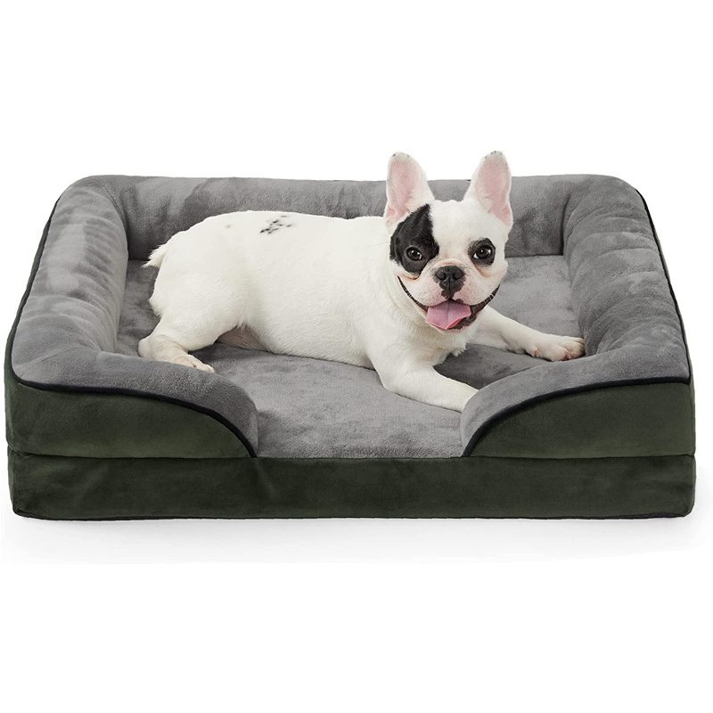 Removable Washable Cover Bolster Foam Sofa Waterproof Lining Nonskid Bottom Couch Orthopedic Dogs Bed