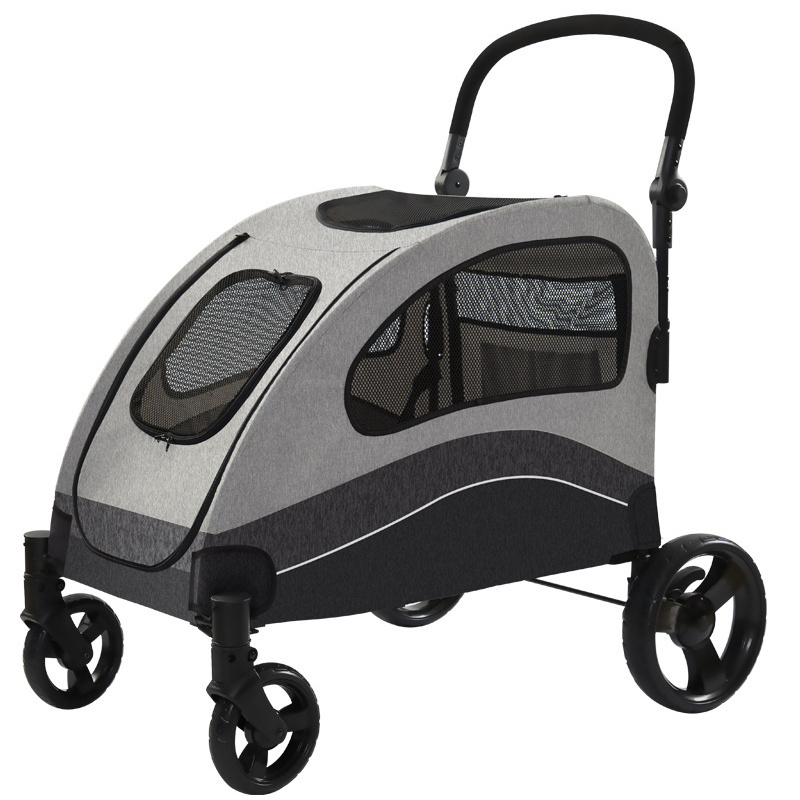 Large Dog Stroller Jogger Pet Stroller Breathable Animal Stroller with 4 Wheels and Large Storage Space