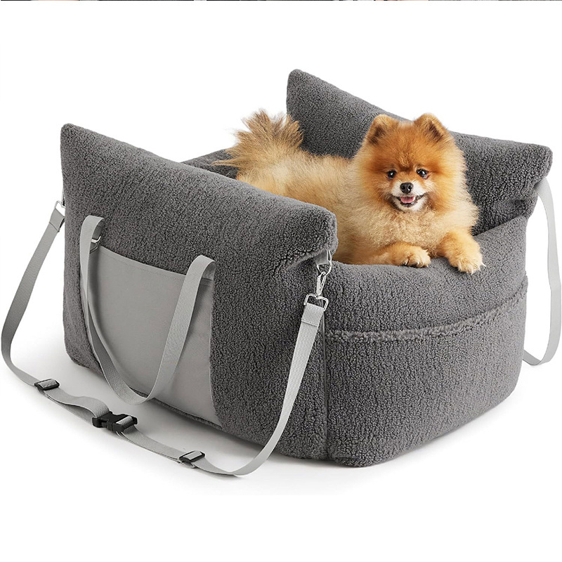 Dog Car Seat Pet Booster For Small And Medium Dogs Cats Detachable And Washable Travel Dog Bed With Carrier Handles