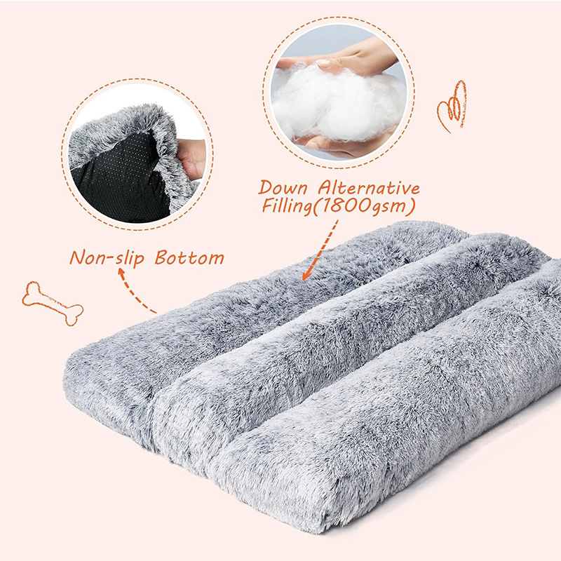 EHEYCIGA Fluffy XXL Dog Crate Pad Anti-Anxiety Donut Cuddler Warming Cozy Soft Round Calming Anti Anxiety XXL Pet Bed