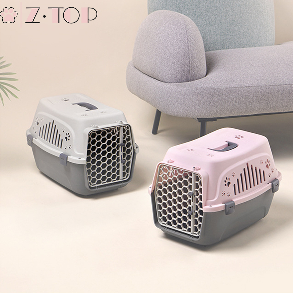 Easy to carry Dog Cat Plastic Travel Box Pet Cages portable traveling cage Pet Transport Box Puppy Kitten Traveling Crate