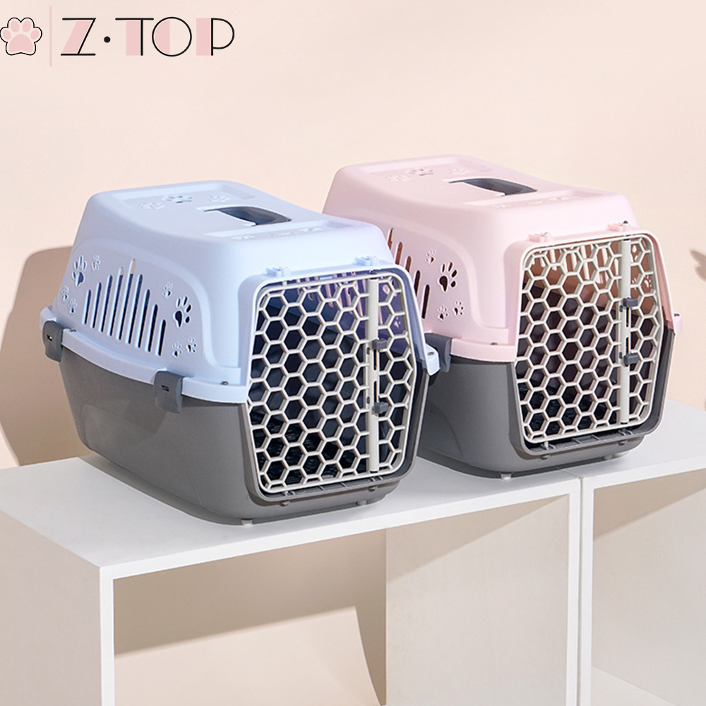 Easy to carry Dog Cat Plastic Travel Box Pet Cages portable traveling cage Pet Transport Box Puppy Kitten Traveling Crate