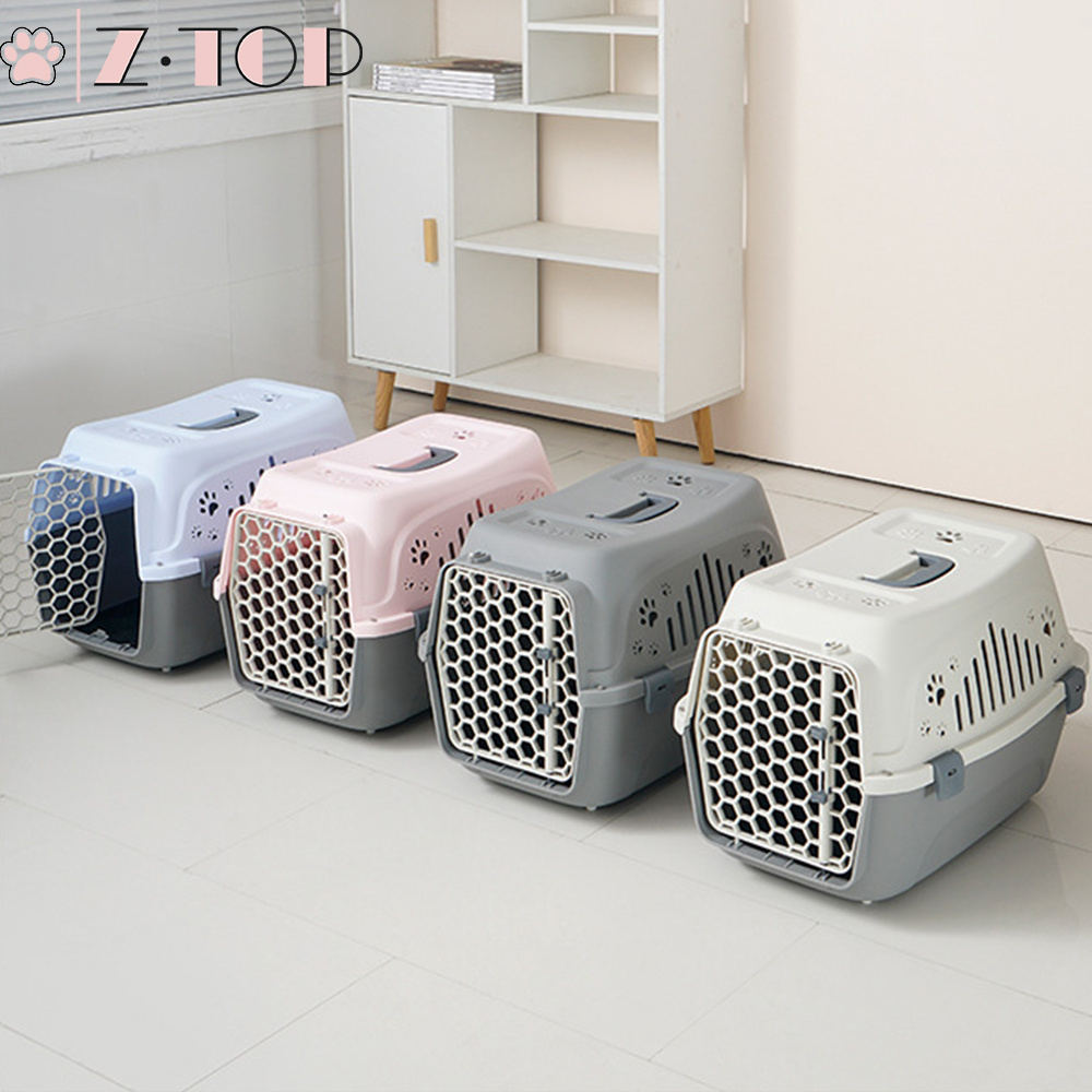 Easy to carry Dog Cat Plastic Travel Box Pet Cages portable traveling cage Pet Transport Box Puppy Kitten Traveling Crate