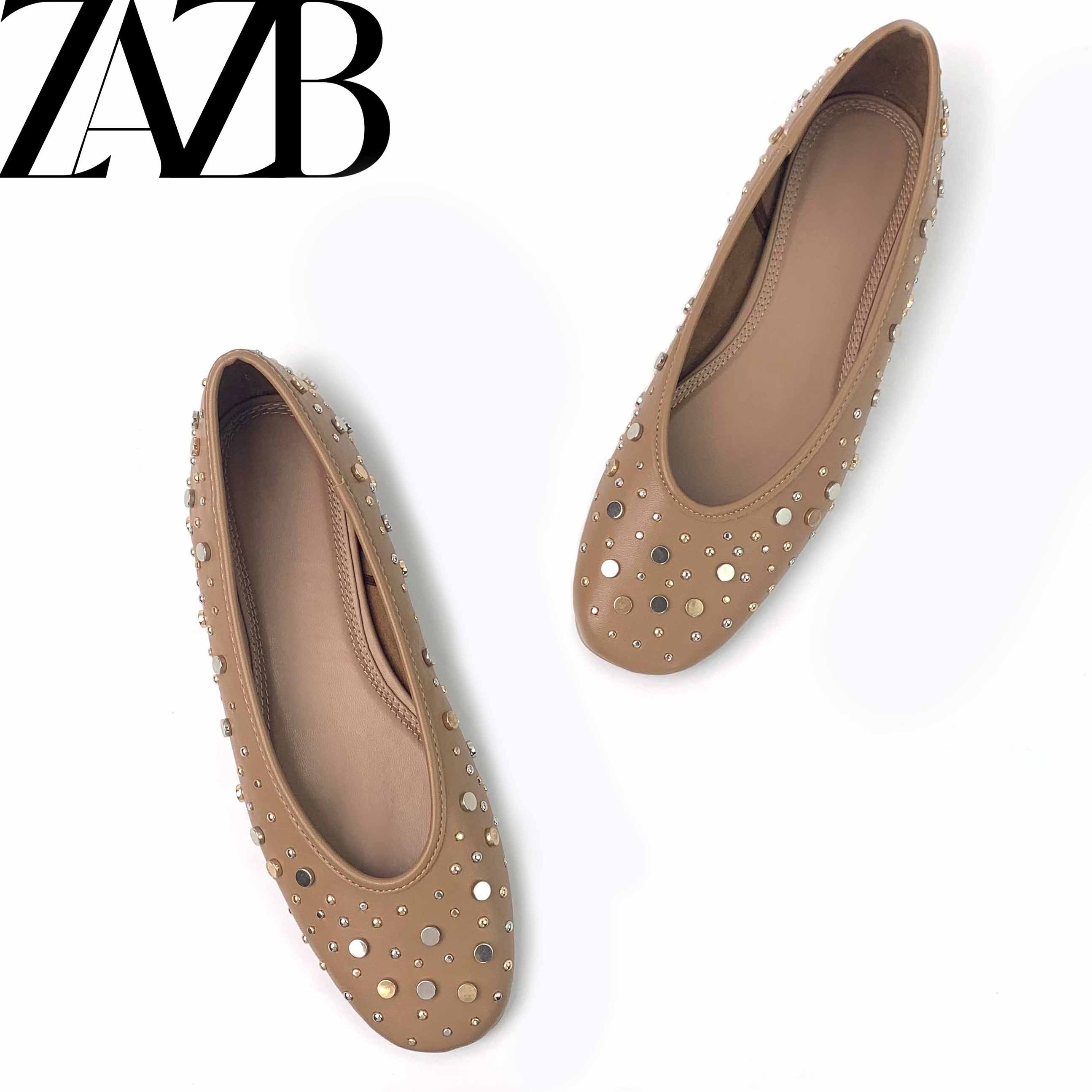 ZAZB brand custom leather boat Special price is cheap loafers femmes mules soft comfortable flats shoes for women's ladies