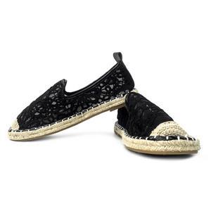 New styles leisure time mesh surface espadrilles shoes ladies weave gauze loafer slip on the heel for women's Flats