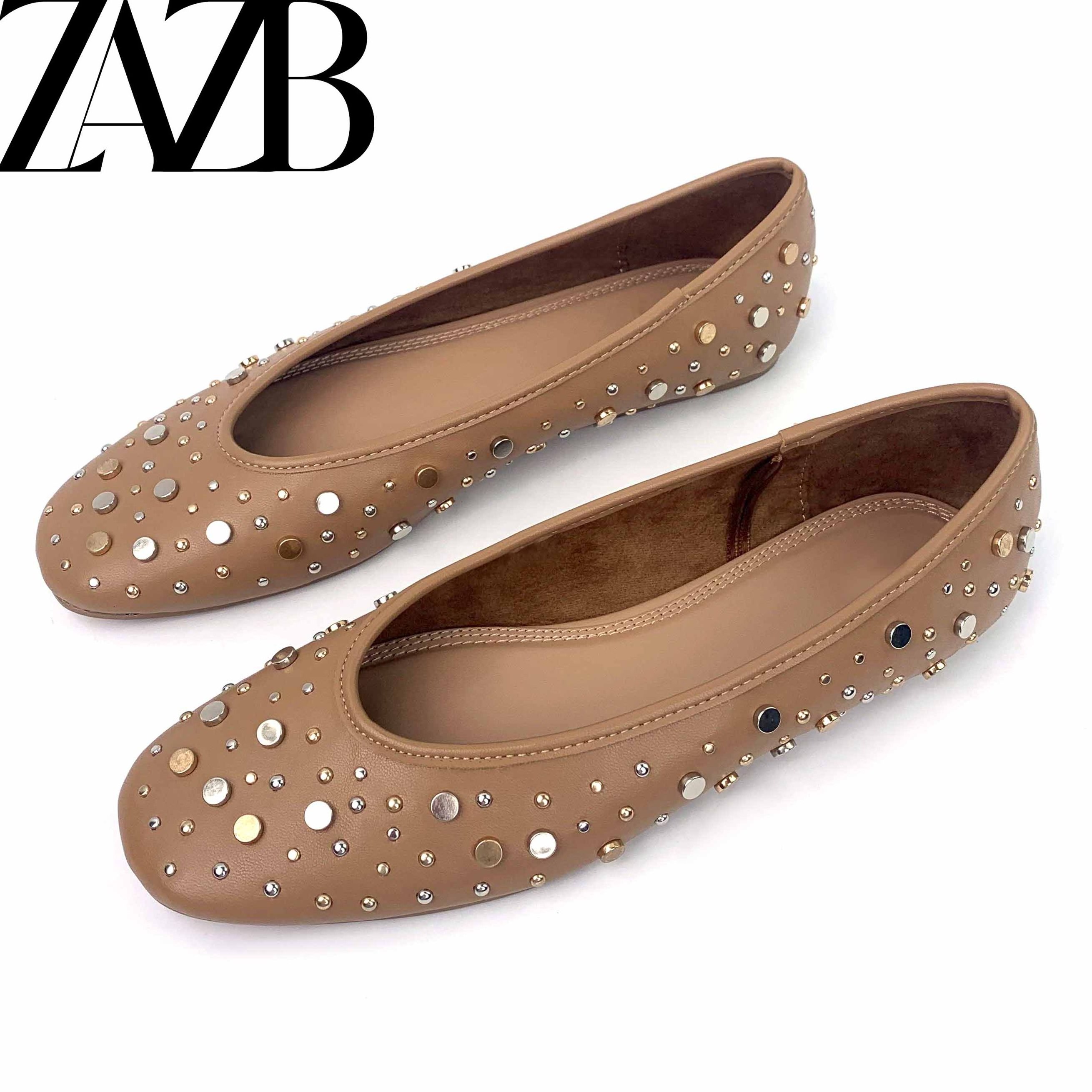 ZAZB brand custom leather boat Special price is cheap loafers femmes mules soft comfortable flats shoes for women's ladies