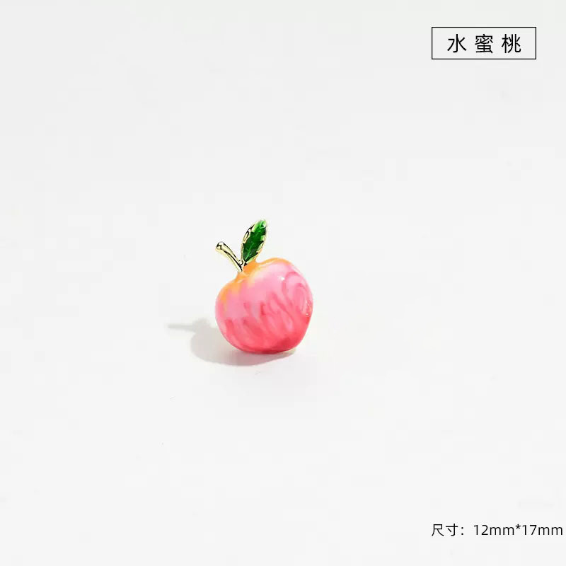 Cute Colorful Enamel Summer Fruit Collection Design Durian Orange Tomato Plant Brooch Pin For Girl