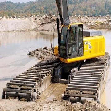 Amphibious Excavator with Pontoon for swamp