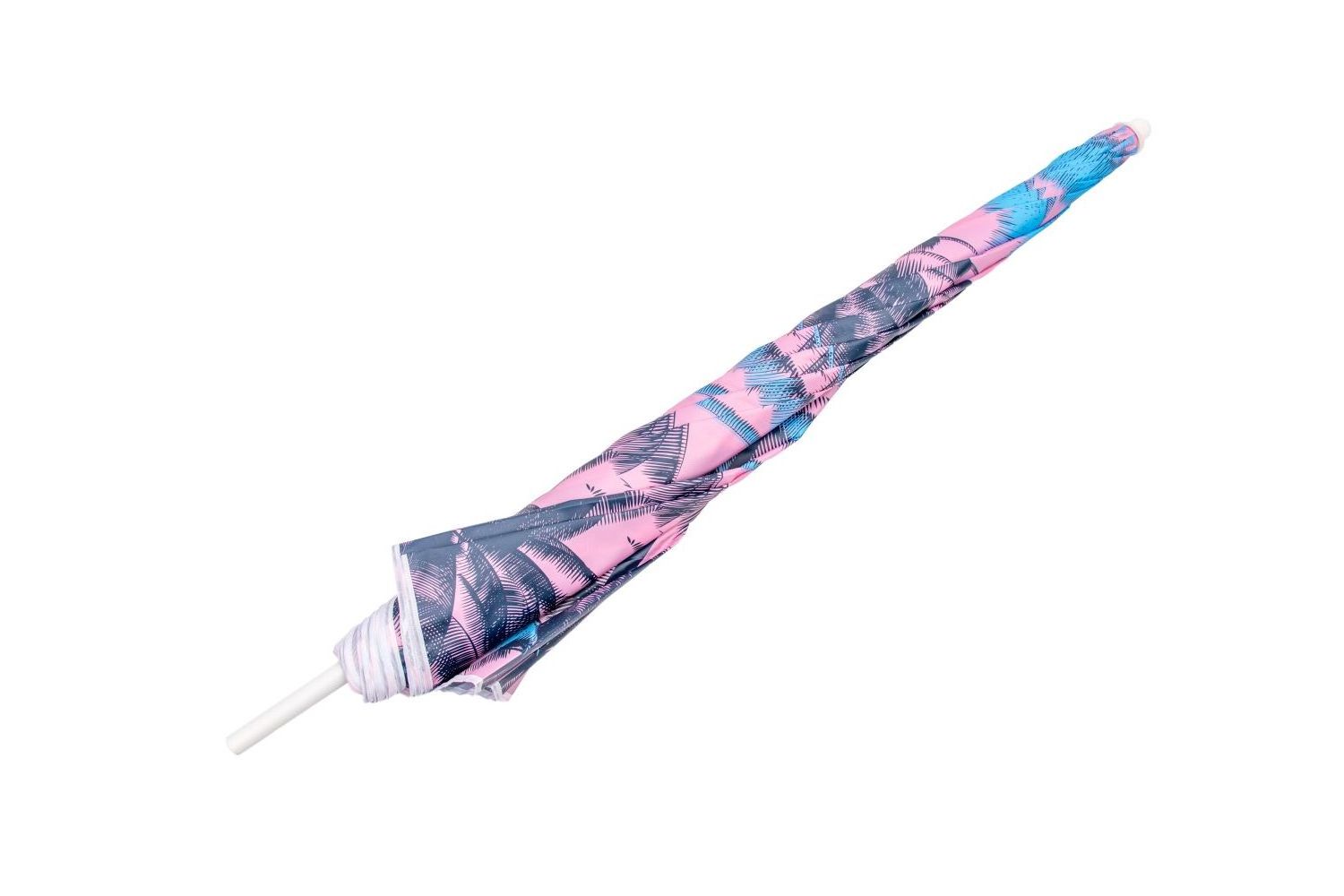 High Quality Straight Umbrella with Midnight Pattern Digital Polyester Canvas Cover Vintage Beach Umbrella Palm Leaves Design