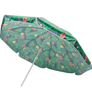 High Quality Vintage Beach Umbrella Digital Poly Canvas Cover with Midnight Pattern Palm Leaves Design