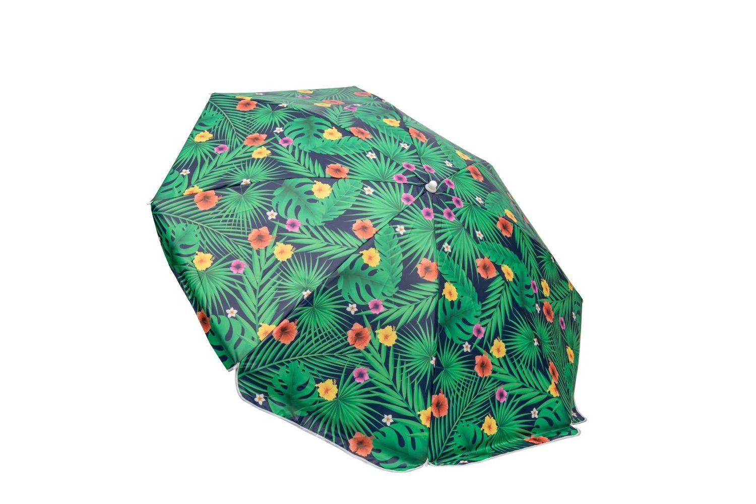 High Quality Vintage Beach Umbrella Digital Poly Canvas Cover with Midnight Pattern Palm Leaves Design