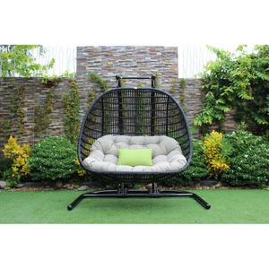 2 Seater Garden Rattan Outdoor Indoor Patio Swing Chair Hanging Double Seat Outdoor Rattan Hanging Chair