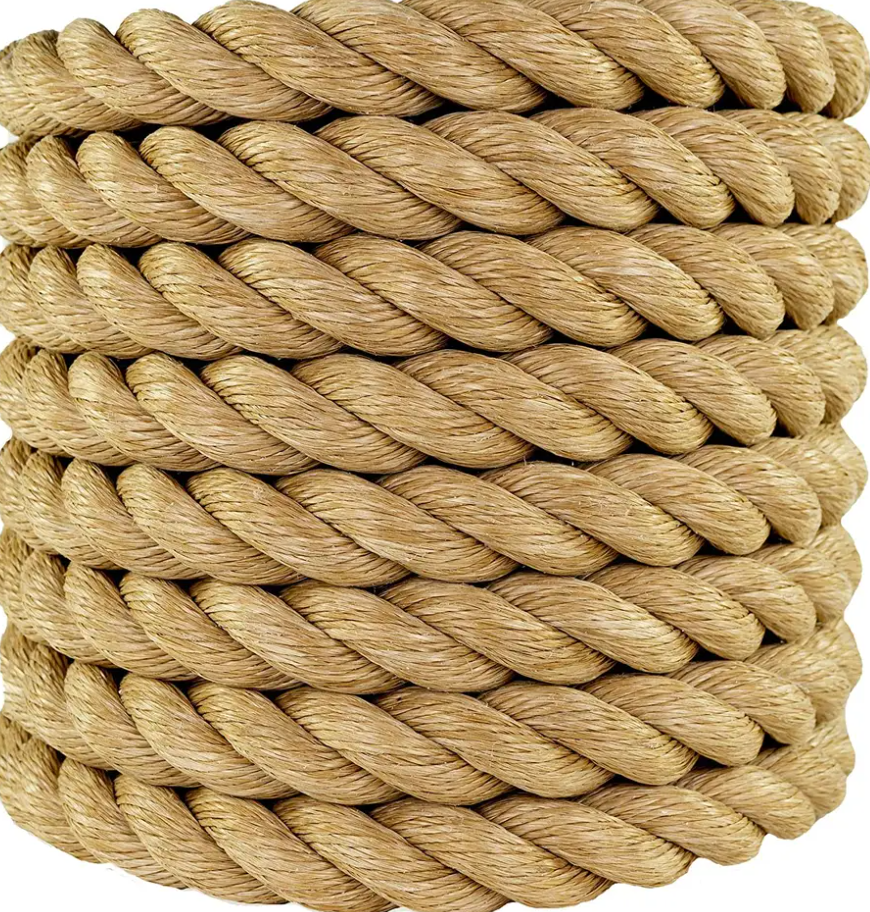 Hemp Rope Twisted Manila Jute Rope Natural Sisal Rope for Climbing Decorating Railings Tug of War Low price