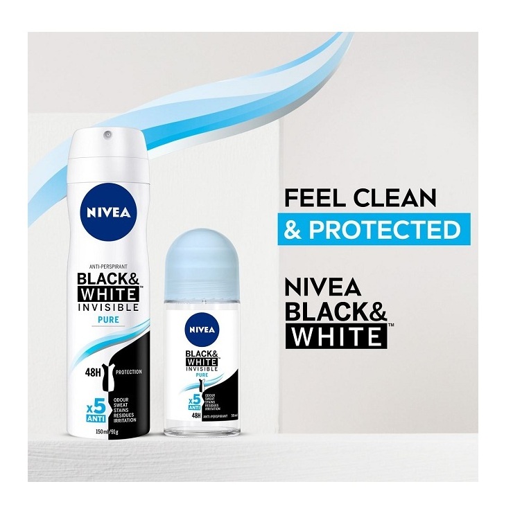 nivea roll- on woman black&white invisible pure 50ml