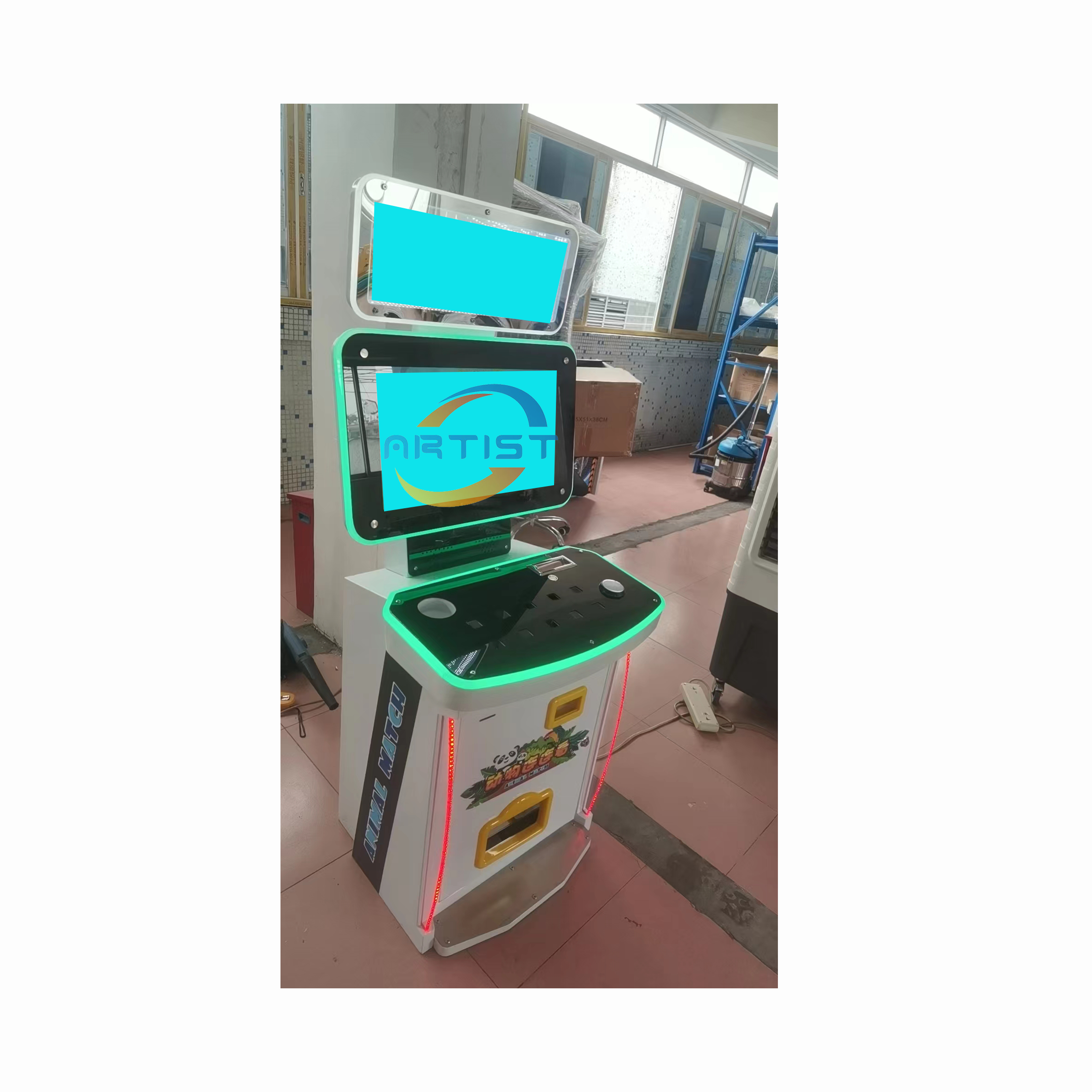 Relaxing Multi Fusion 5 In 1 Popular Game Cabinet With Colorful Light Bar Nice Touch Screen Skill Game Machine