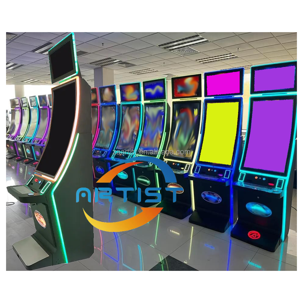 Vertical dual HD touch screen multi 3d skill game PC/pcb board metal Cabinet fusion 4 fish new design skill game machine