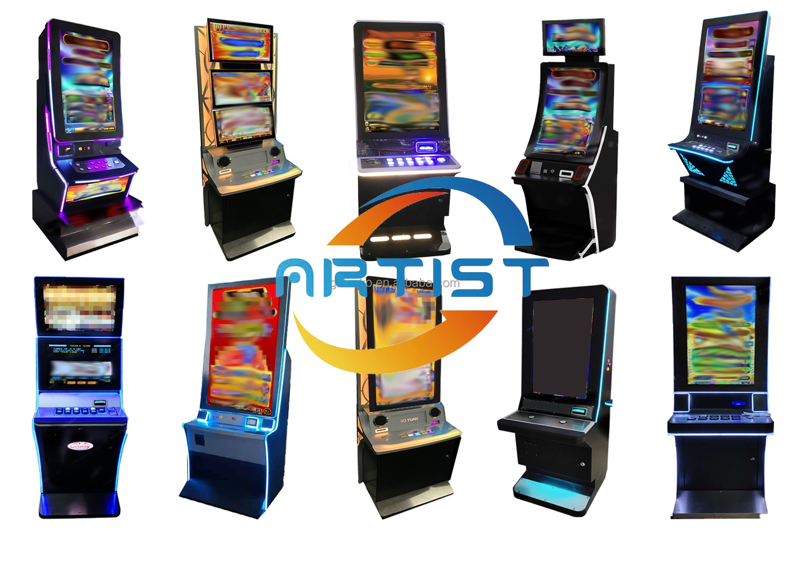 Park Game Machines Metal Skill Game Cabinet 43 Inch Ideck Touch Screen BA and Speaker Table