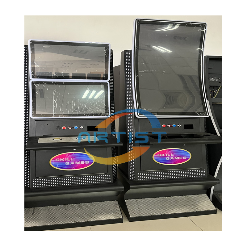 Hot skill game machine fish game table metal cabinet with curved touch screen topper screen machine