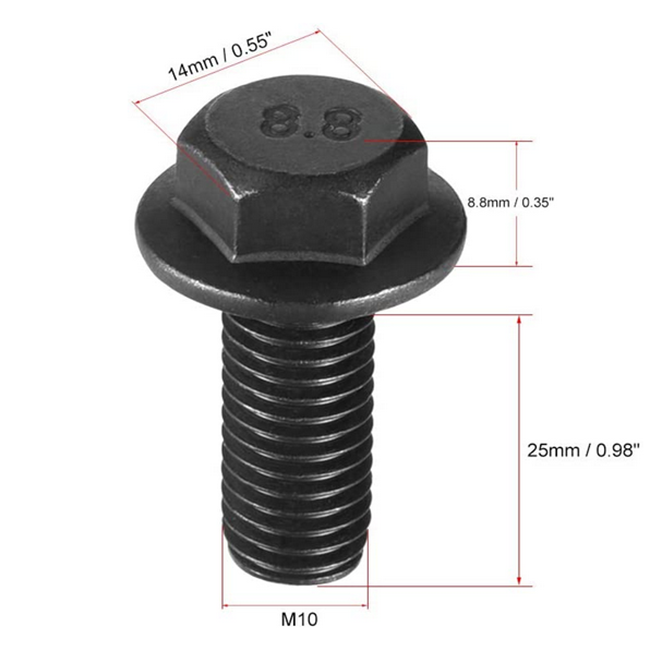 High Tensile Grade 8.8 Black Oxide Full Threaded Hex Bolts M3 M4 M5 M6 M8 M10 DIN 933