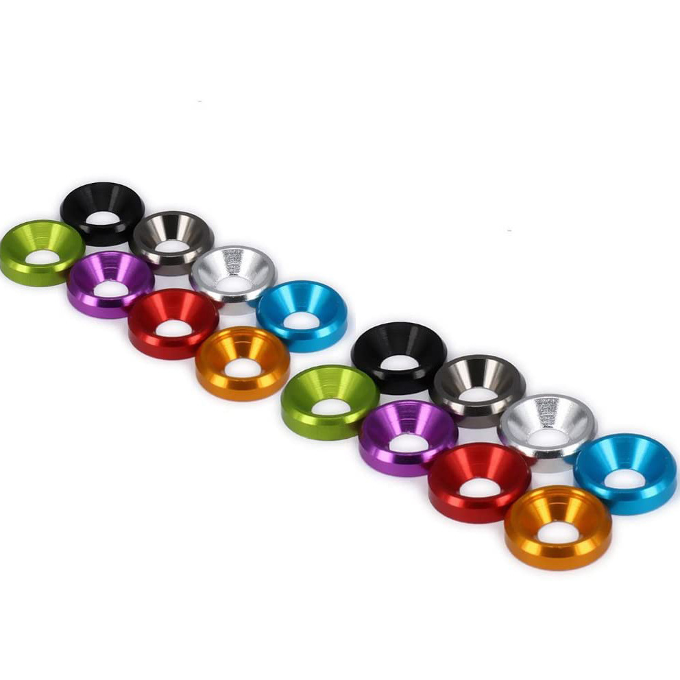 Customized Anodized Color spacer Aluminum countersunk washer Screw Cup Washer