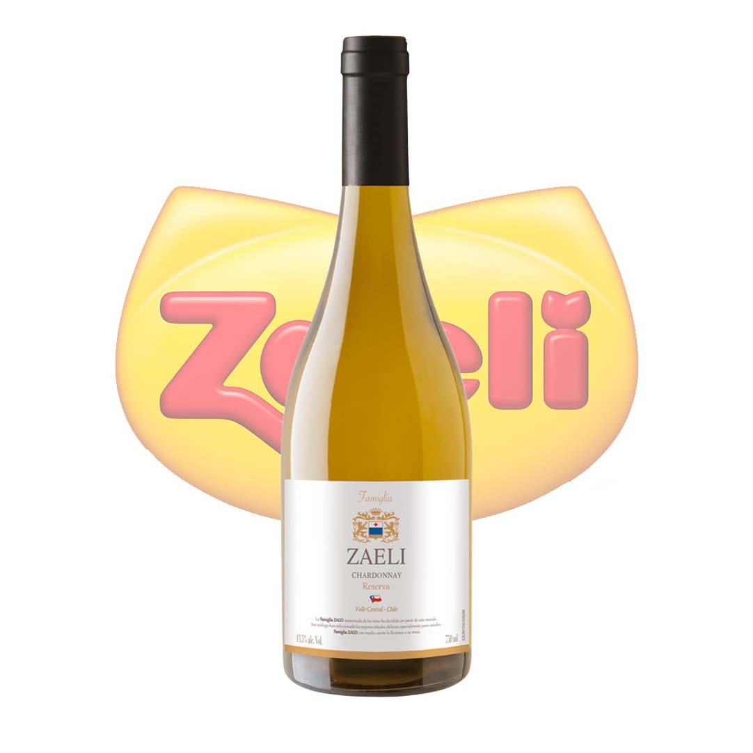 Chardonnay wine reserva Famiglia Zaeli  6x750ml High quality wine from Central Valley Chile aged 6 months in oak barrels.