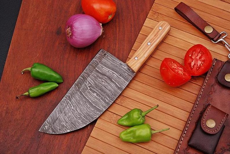 Damascus Steel Cleaver knife Chopper knife Chef Kitchen Knife ZR1488