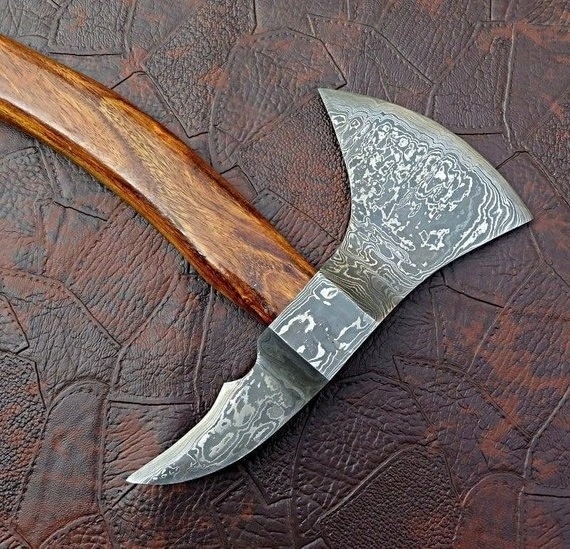 Axe MH.73 Damascus Steel Axe ZR Knives Wood PK 16.00 Inches Over ALL Length