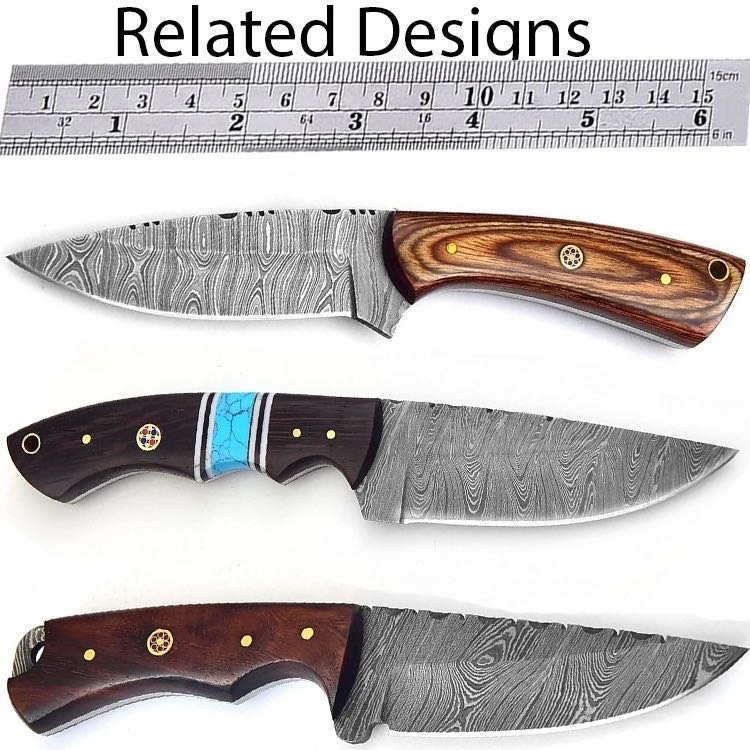 Bowie Knife - Hunting Knife 619 Premium Custom Handmade Damascus Steel Pakistan Non-changeable ZR619 ZR