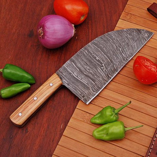 Damascus Steel Cleaver knife Chopper knife Chef Kitchen Knife ZR1488