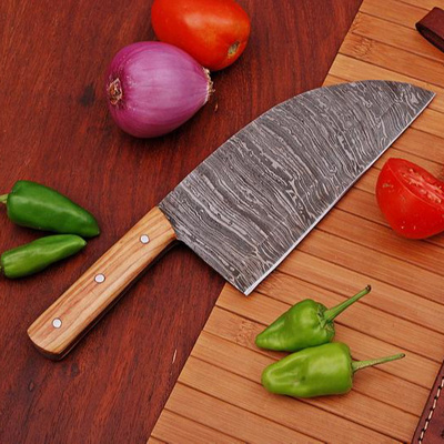 Damascus Steel Cleaver knife Chopper knife Chef Kitchen Knife ZR1488