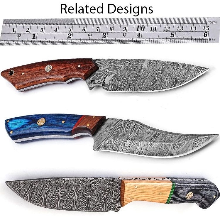 Custom Handmade 1095 Steel  Damascus  Bowie Knife Rosewood Handle  Christmas Gift knife with leather sheath