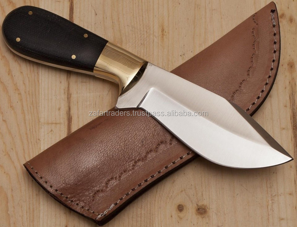 Handmade D2 Steel Skinner Knife Micarta Handle Outdoor Hunting knife with leather knife  ZR247