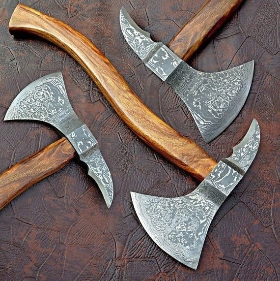 Axe MH.73 Damascus Steel Axe ZR Knives Wood PK 16.00 Inches Over ALL Length