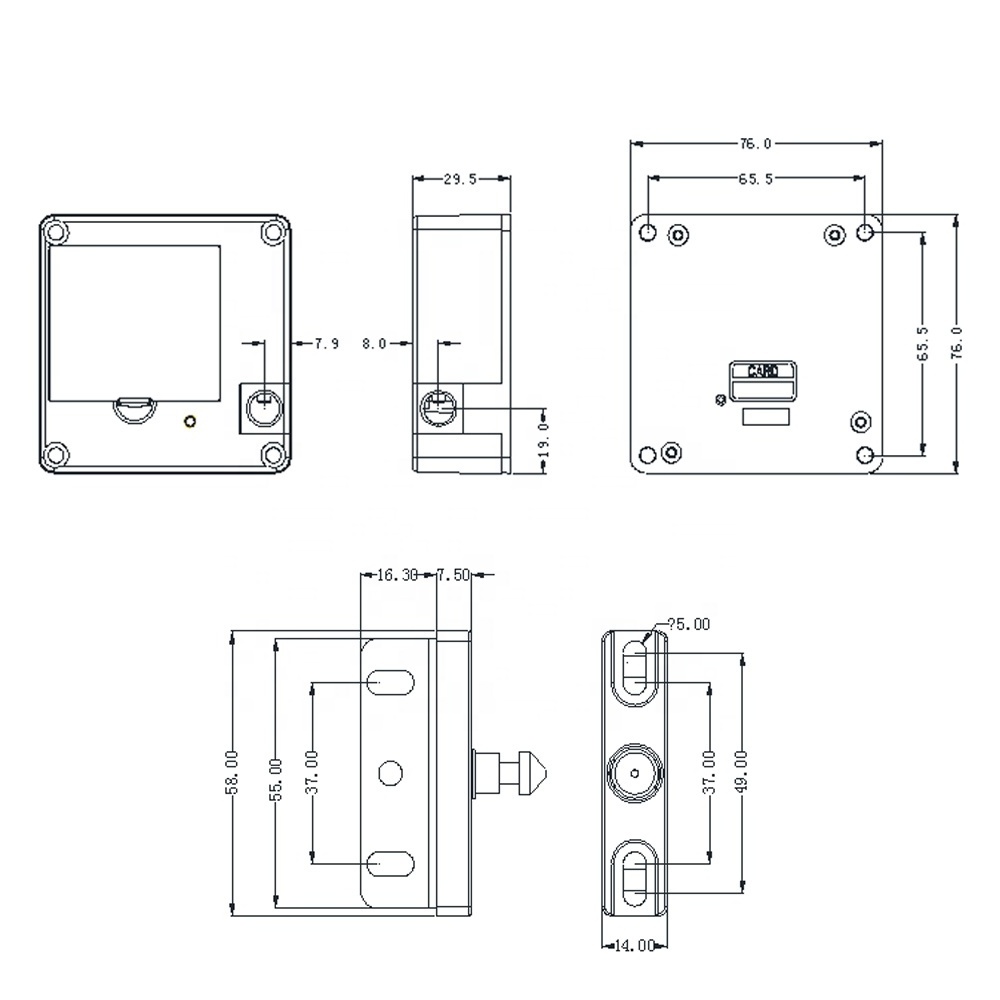 Home Office Private Locker Drawer 13.56mhz Card Lock Black Electronic Invisible Hidden Cabinet Lock