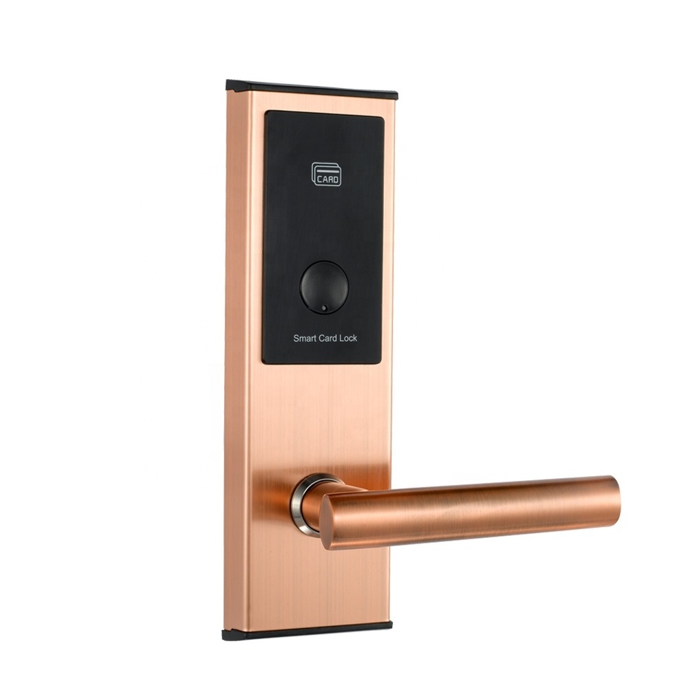 Smart Entry Hotel Door Handle Locks Electronic Keyless Hotel Key Card Door Lock