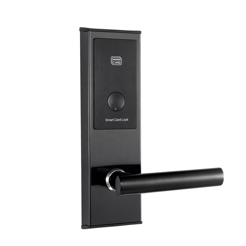 Smart Entry Hotel Door Handle Locks Electronic Keyless Hotel Key Card Door Lock