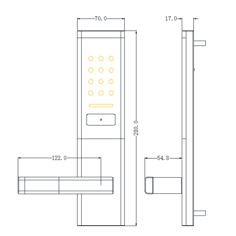 Digital Combination Door Lock Electronic Key Code Door Lock