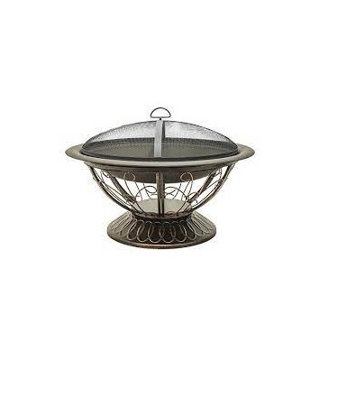 Classical Outdoor Small Package Round Cover Rustic Glass Rocks Pellet  Cowboy Cauldron Portable Fire Pit Furniture