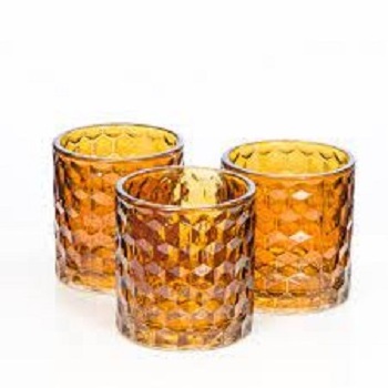 Diamond empty candle jars for candle making votive candle holders